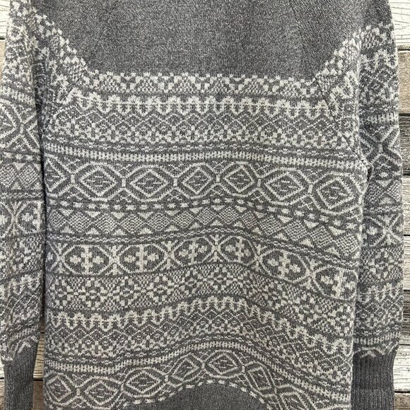 Eddie Bauer Nordic Pattern Cardigan Gray Size L - Picture 5 of 8